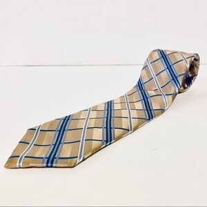 Michael Kors Gold Blue Patterned Mens Tie